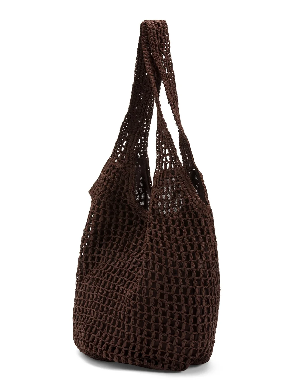 Haute Hippie Dark Brown Crocheted Tote Shoulder Bag